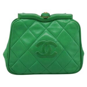 Chanel Coco Mark Quilted Lambskin Green Leather Shoulder Bag Bag